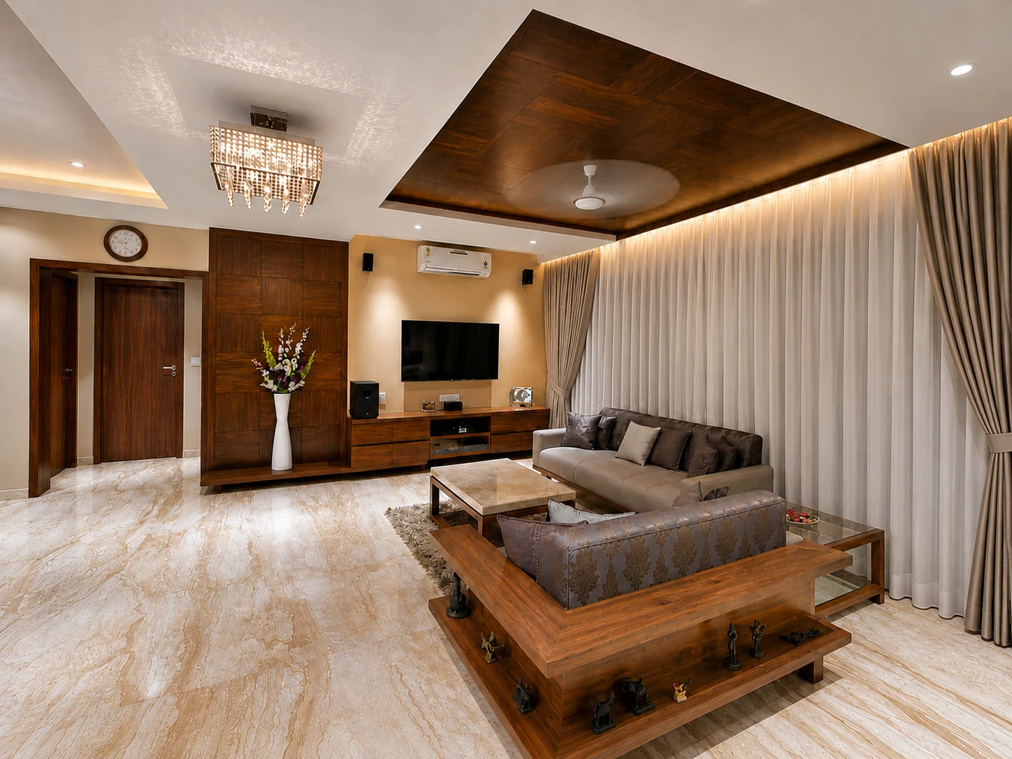 Wood Ceiling Living Room