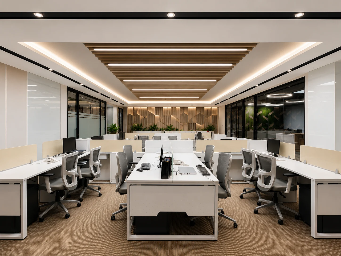 Wood Slat Office Ceiling