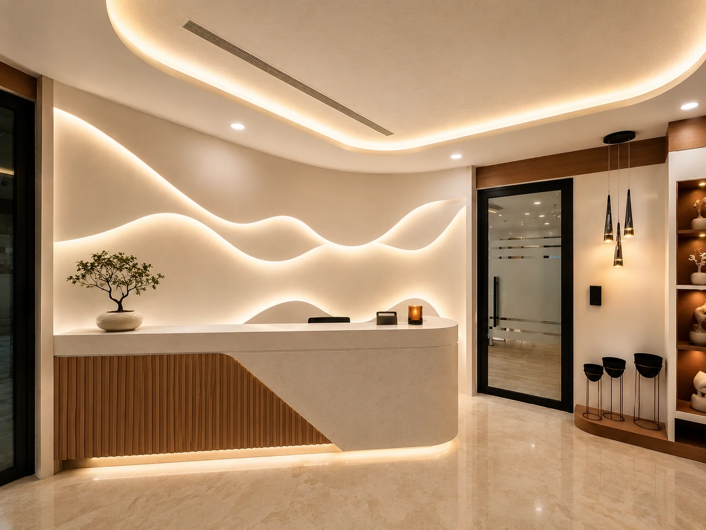 Sculpted Reception Desk